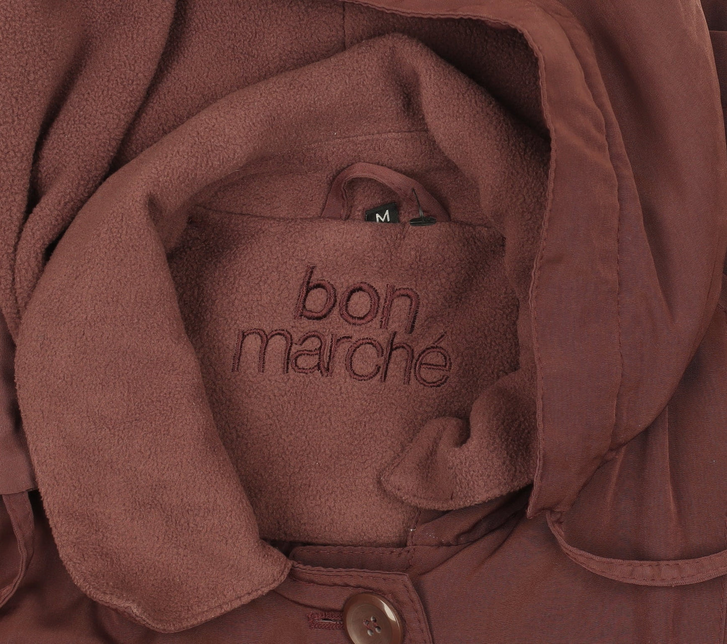 Bonmarché Women’s Brown Hooded Mid-Length Rain Coat Size M