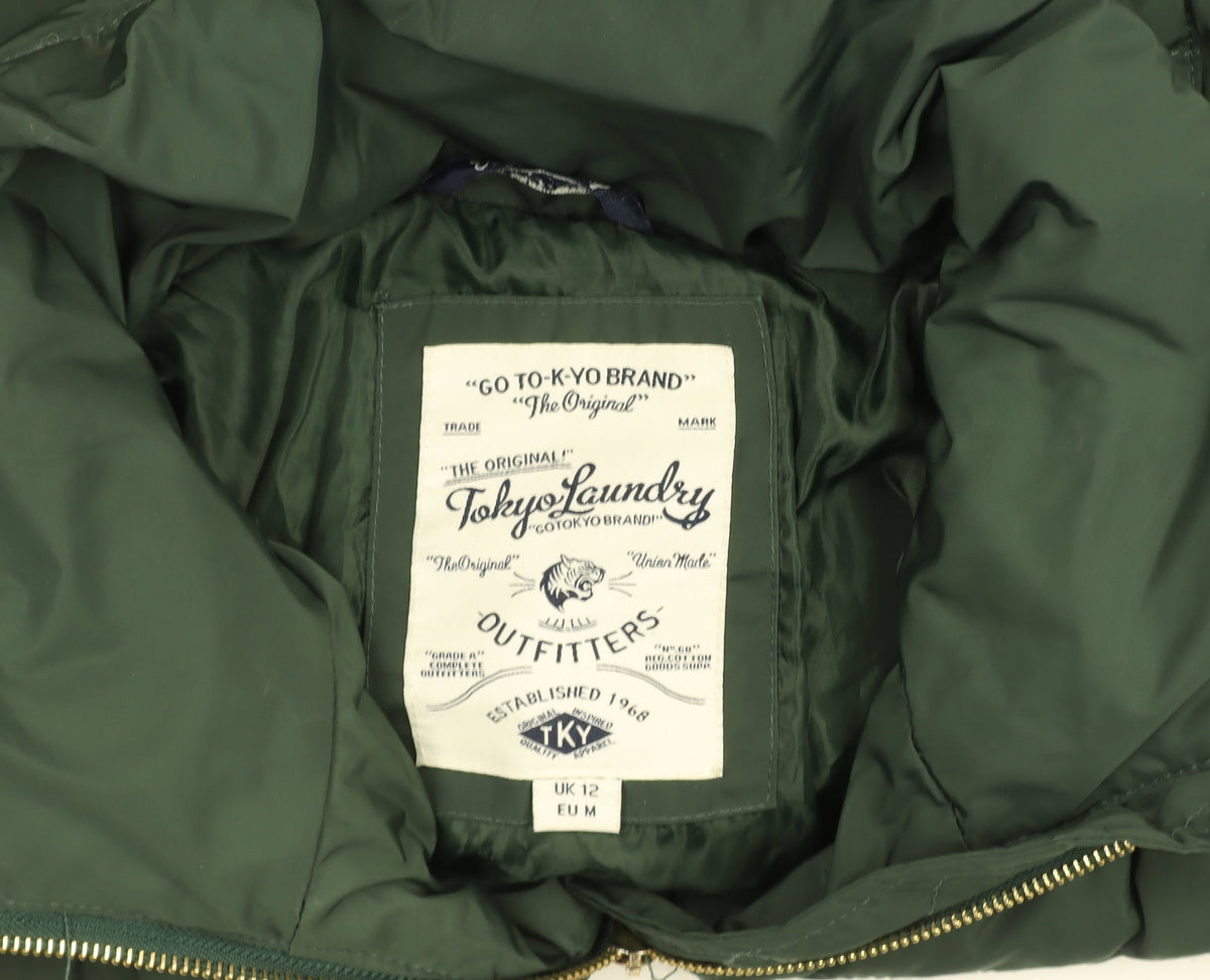 Tokyo Laundry Women’s Green Quilted Puffer Jacket UK 12