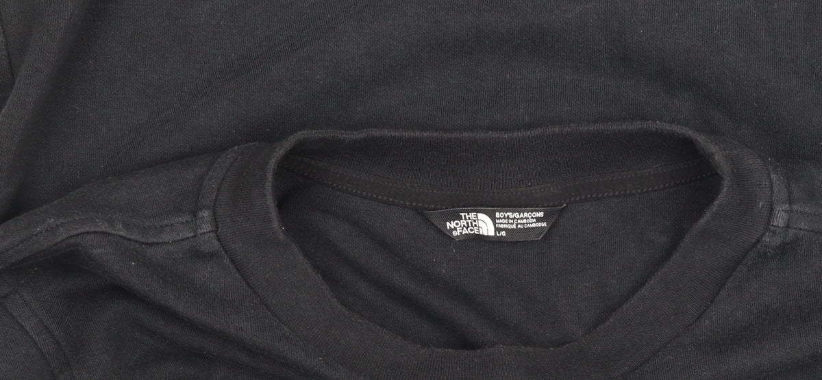 The North Face Black Cotton Crew Neck Sweatshirt Boys L