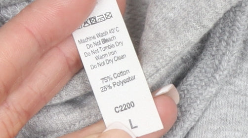 Casual Classics Women's Grey Pullover Hoodie Size L University Print