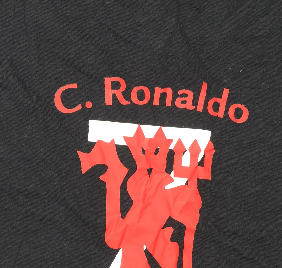 Fruit of the Loom Men's Black C. Ronaldo Graphic T-Shirt Size L