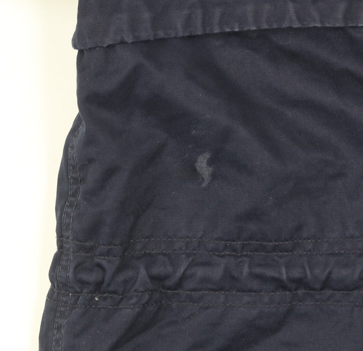 H&M Women’s Blue Cotton Parka Jacket Size 10 Hooded Fur Trim