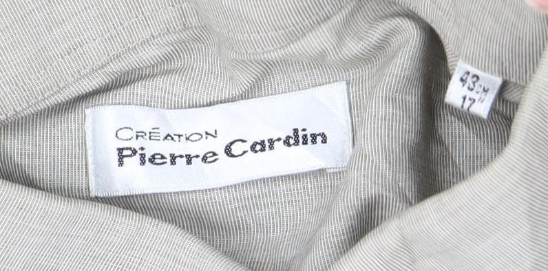 Pierre Cardin Men's Beige Long Sleeve Classic Fit Cotton Shirt 17in