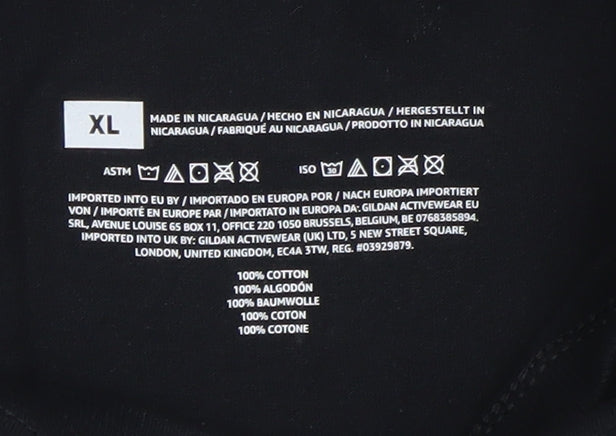 Gildan Women's Black Vintage 2005 Music Graphic Cotton T-Shirt XL