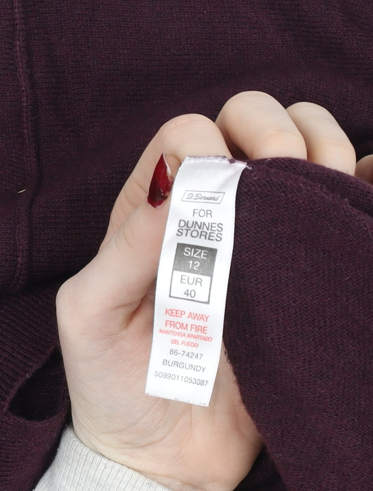 Dunnes Women’s Burgundy Long Sleeve Knit Tunic Size 12