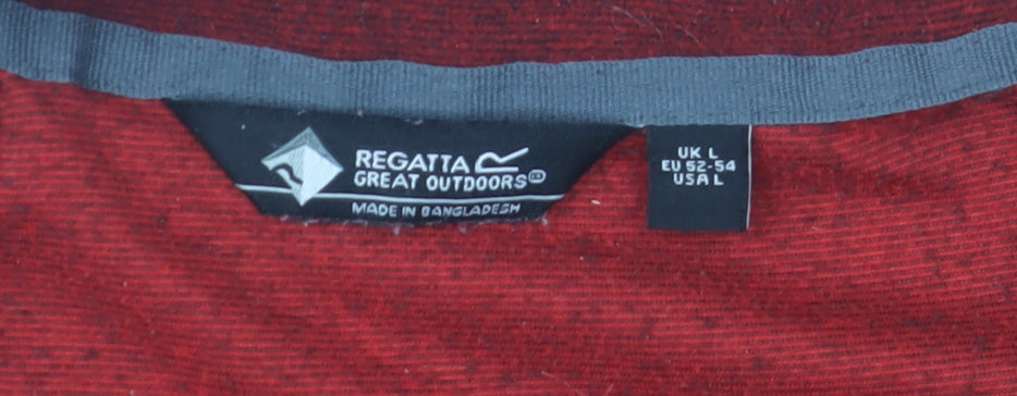 Regatta Mens Red Fleece 1/2 Zip Pullover Sweatshirt Size L
