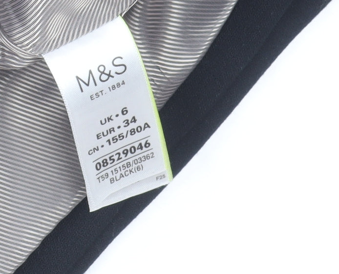Marks and Spencer Women's Black Blazer Jacket Size 6 Slim Fit