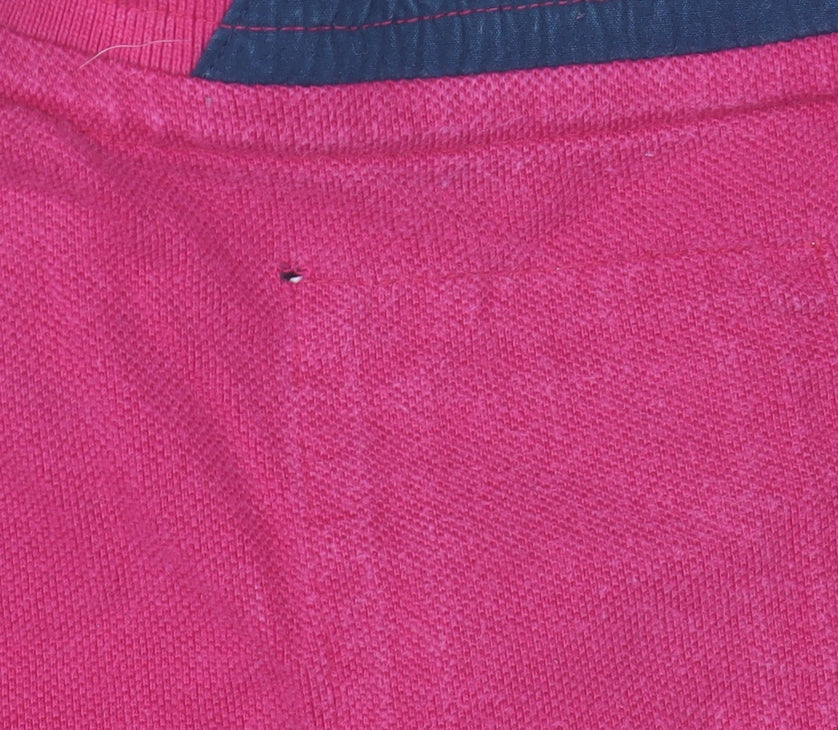 Crew Clothing Men’s Pink Collared Cotton Polo T-Shirt Size L