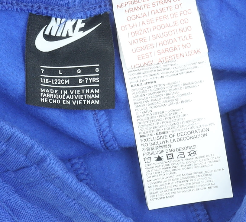 Nike Boys Blue Jogger Trousers 7 Years Cotton Blend Sportswear