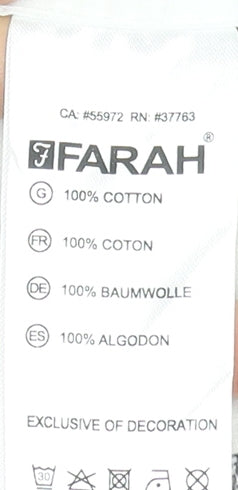 Farah Men's White Polka Dot Short Sleeve Cotton Button-Up Shirt - L