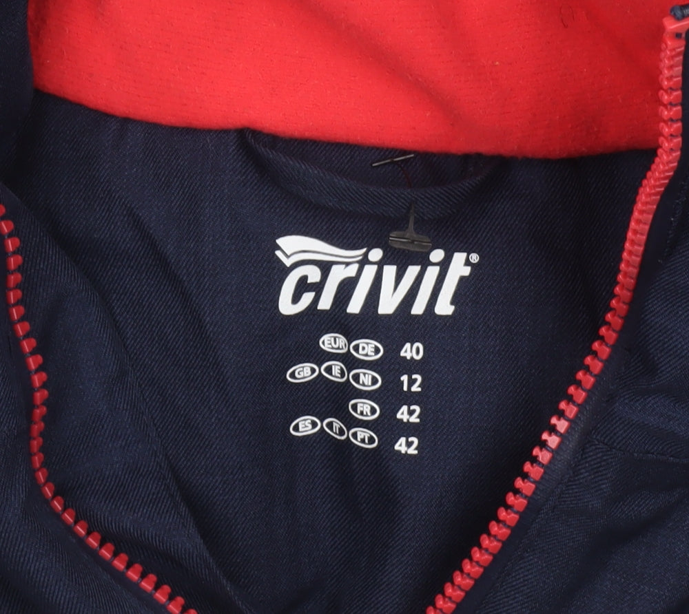 Crivit Women’s Blue Hooded Puffer Jacket Size 12 Water Resistant