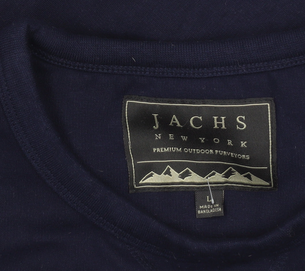 JACHS New York Men's Blue Crew Neck Pullover Sweatshirt L Regular Fit
