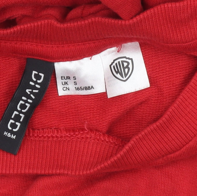 H&M Divided Women Red Christmas Looney Tunes Sweatshirt UK S