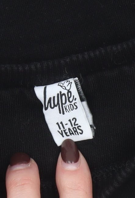 Hype Boys Black Graphic Logo Pullover Sweatshirt 11-12 Years