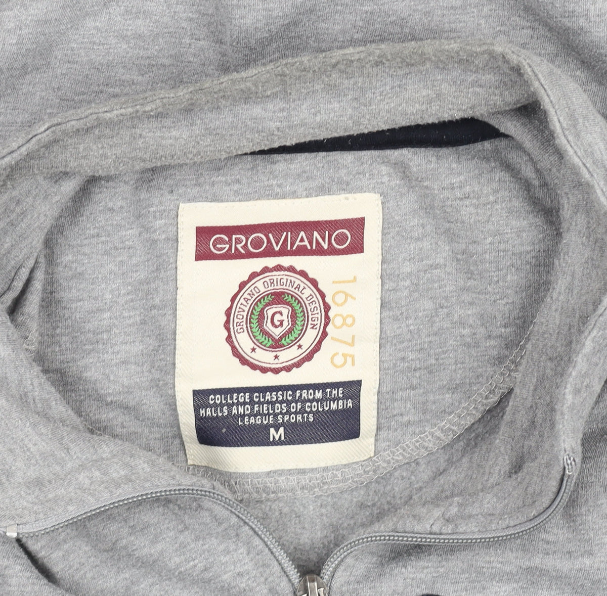 Groviano Womens Grey Full Zip Sweatshirt M College Style