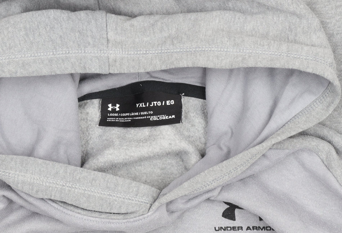 Under Armour Boys Grey XL Pullover Fleece Hoodie with Logo