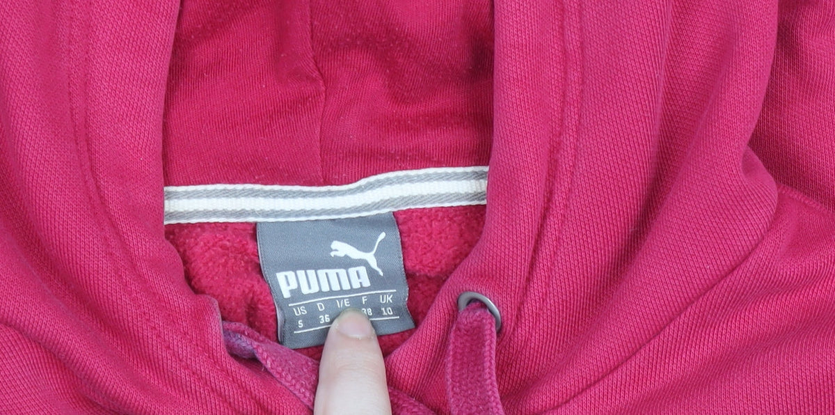 Puma Women's Pink Hooded Pullover Hoodie Size 10 Cotton Blend