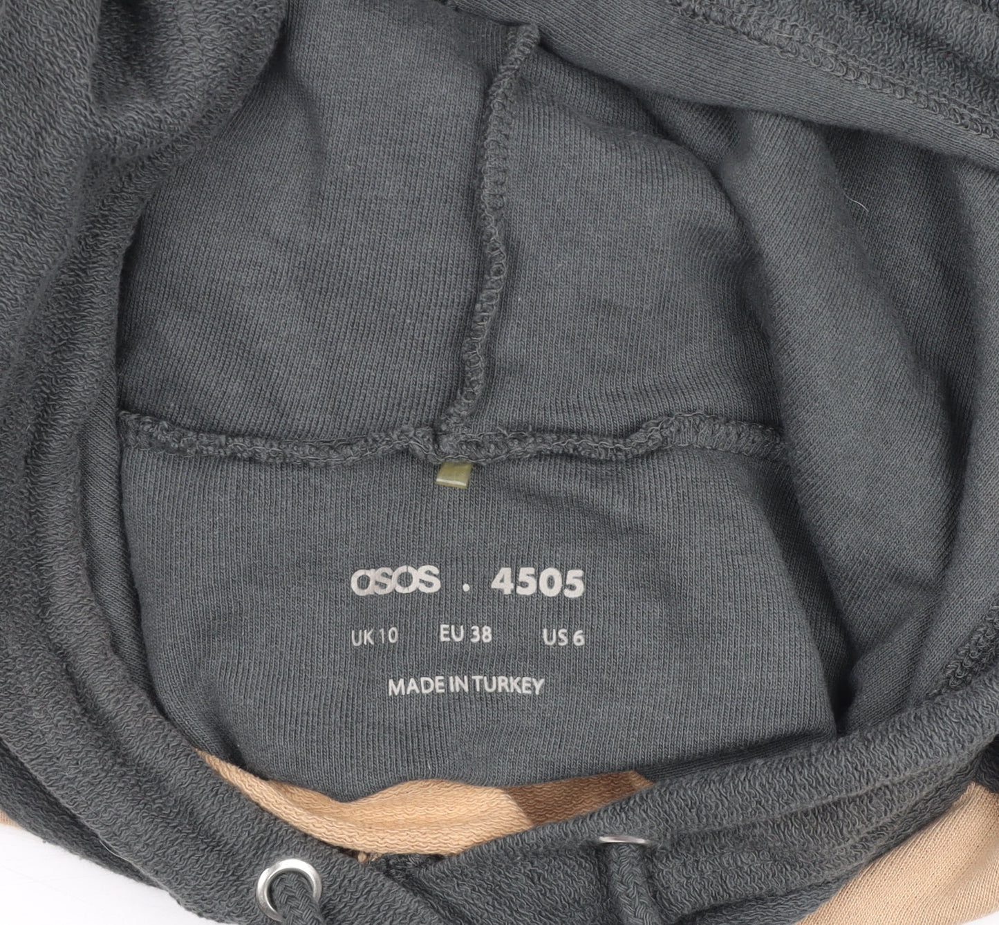 ASOS 4505 Womens Beige Grey Cropped Pullover Hoodie UK 10