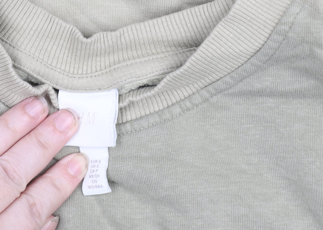 H&M Women's Beige Mount Rainier Graphic Pullover Sweatshirt Size S