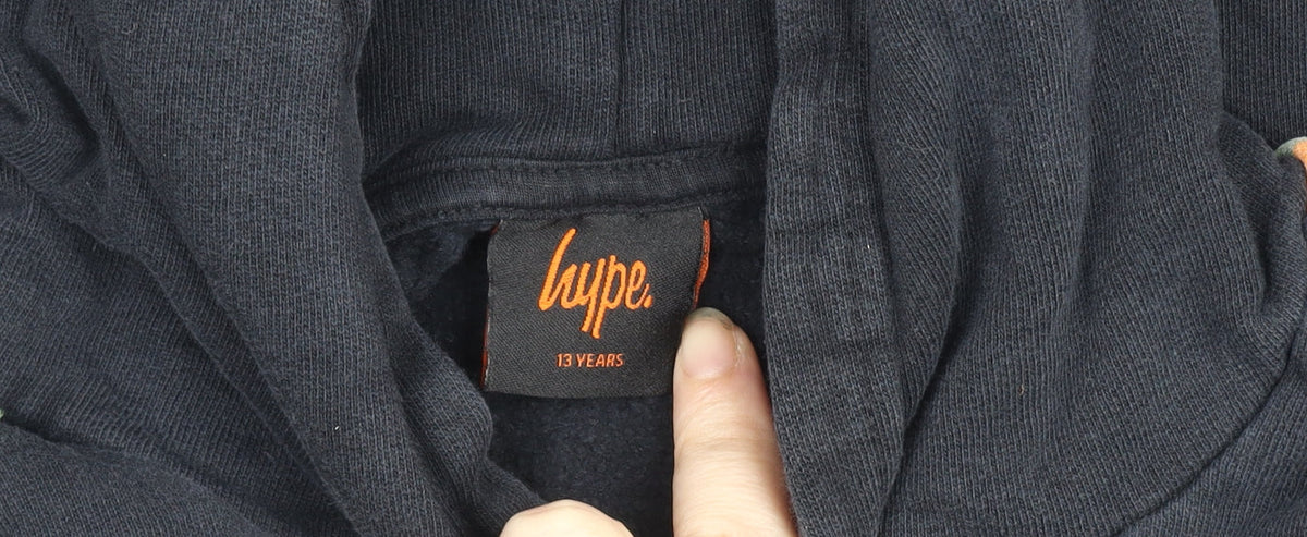 Hype Girls Black Camo Sleeve Hoodie 13 Years Pullover Sweatshirt