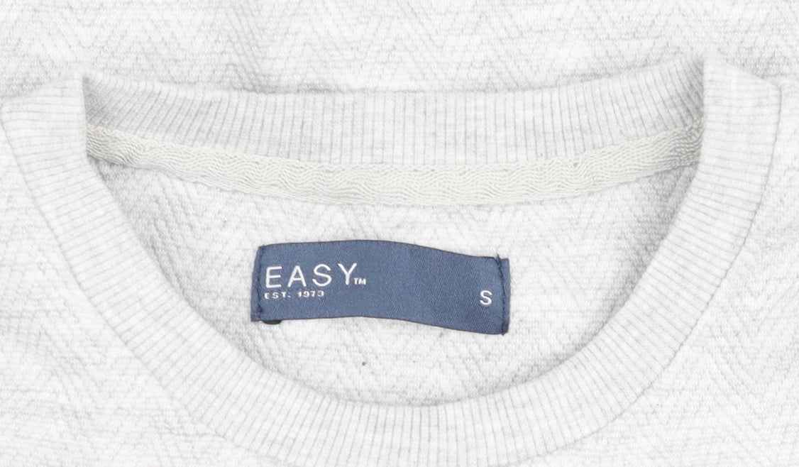 Easy Men's Grey Small Pullover Crew Neck Sweatshirt