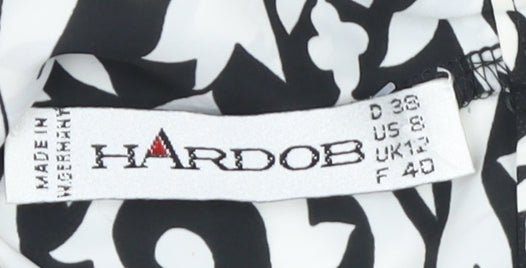 Hardob Women's Black & White High Neck Tunic Blouse Size 12
