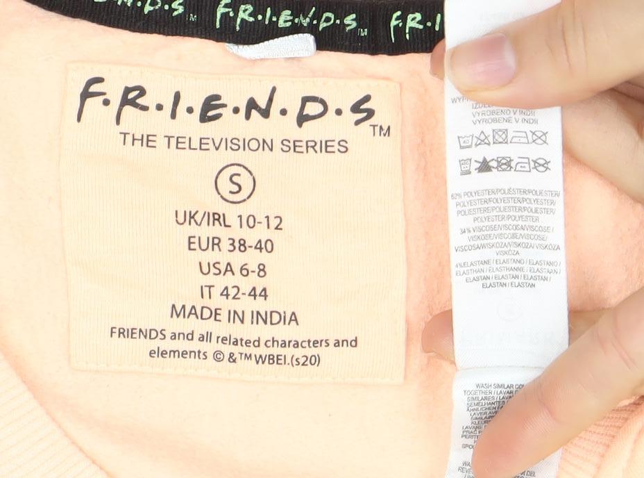 FRIENDS Central Perk Peach Sweatshirt Women S Crew Neck Cotton Blend