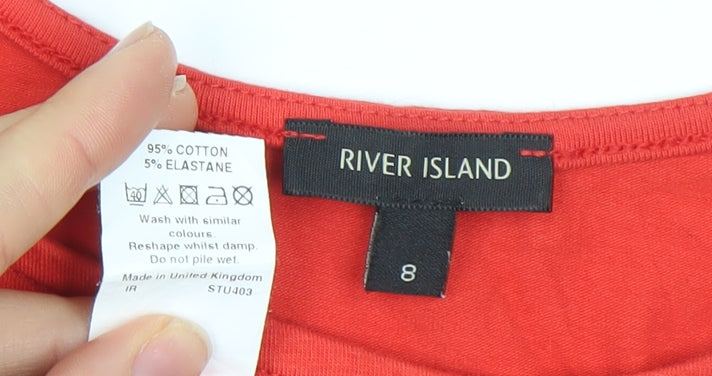 River Island Women's Red Bodycon Cut Out Dress Size 8