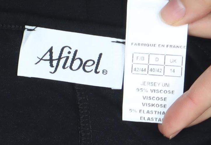 Afibel Women’s Black Paisley 3/4 Sleeve Knee Length Shift Dress Size 14