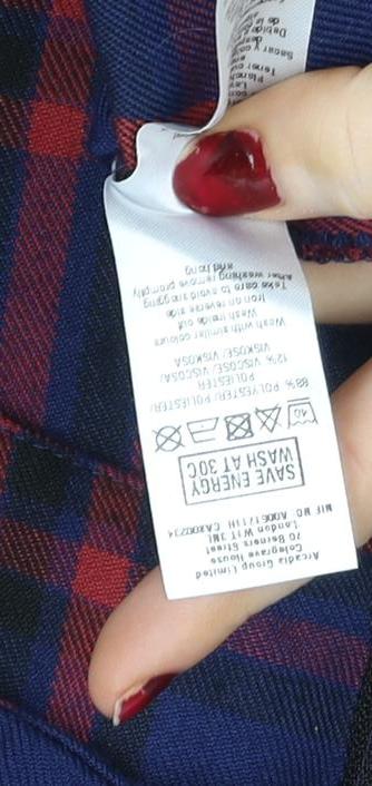Dorothy Perkins Women Blue Check Shift Dress Size 16