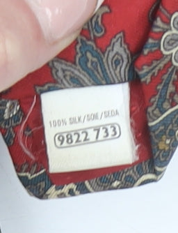 Marks & Spencer Men Red Paisley Silk Tie St Michael Vintage Design