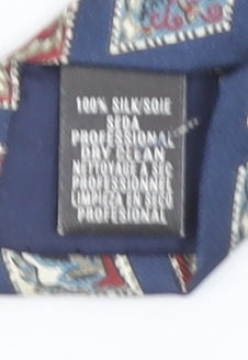 Marks & Spencer St Michael Blue Silk Geometric Men's Tie