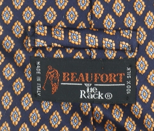 Beaufort by Le Rack Men's Blue Silk Geometric Pattern Tie Made in Italy
