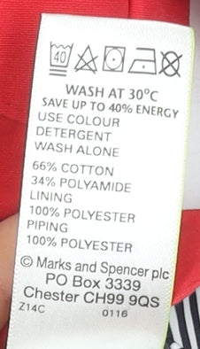 Marks & Spencer Women’s Red Hooded Cotton Blend Parka Jacket Size 12