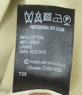 Marks & Spencer Women Beige Trench Coat UK 10 Cotton Linen Blend