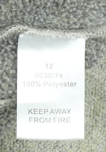 Peter Storm Women's Grey Hooded Fleece Jacket Size 12