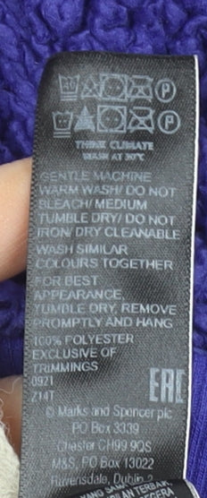 Marks & Spencer Women Purple 1/2 Zip Fleece Sweatshirt Size 14