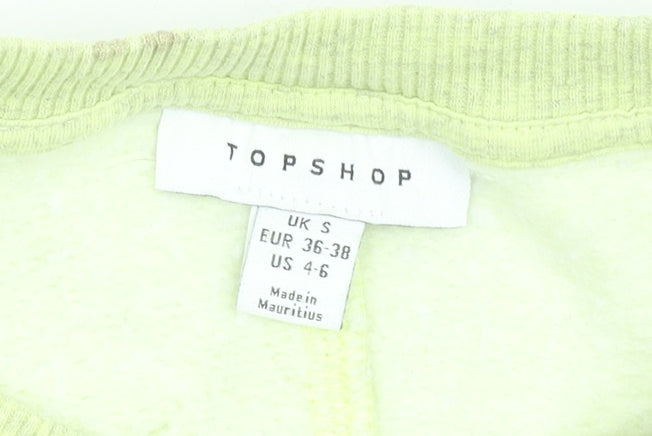 Topshop Womens Green Small Pullover Sweatshirt Jumper Casual