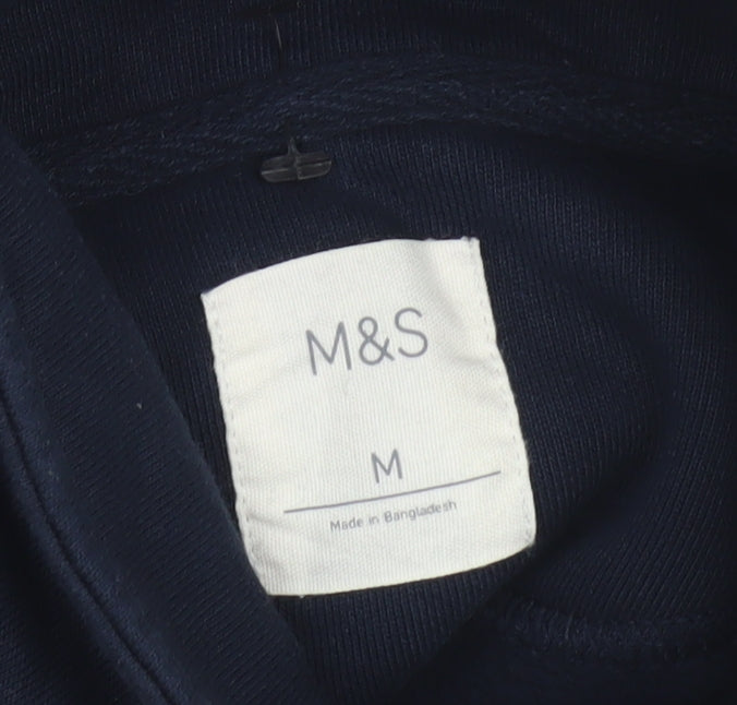 Marks & Spencer Men's Blue White Brown 1/2 Zip Sweatshirt M