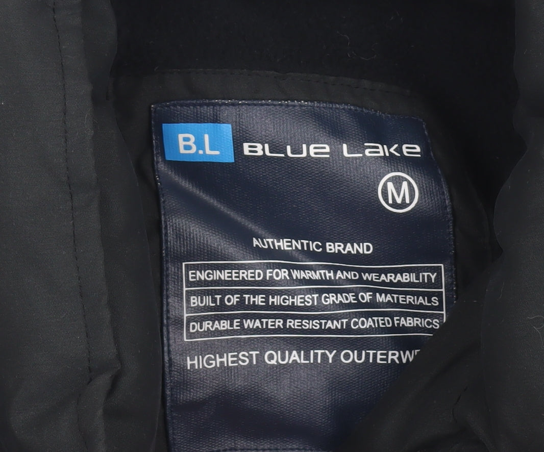 Blue Lake Men's Black Puffer Waistcoat M Water Resistant Lined Vest