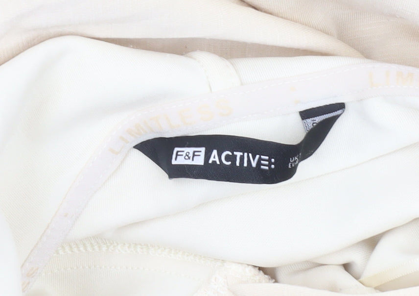 F&F Active Women Beige Pullover Hoodie Size M Viscose Blend