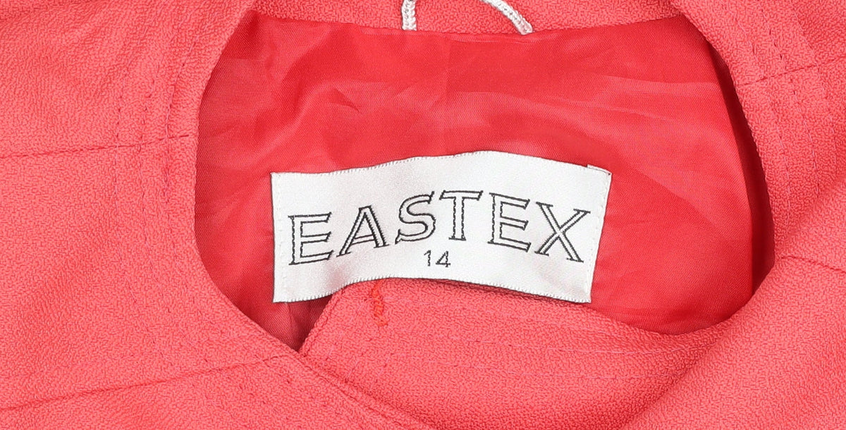 Eastex Women Pink Crepe Blazer Jacket Size 14 Lined