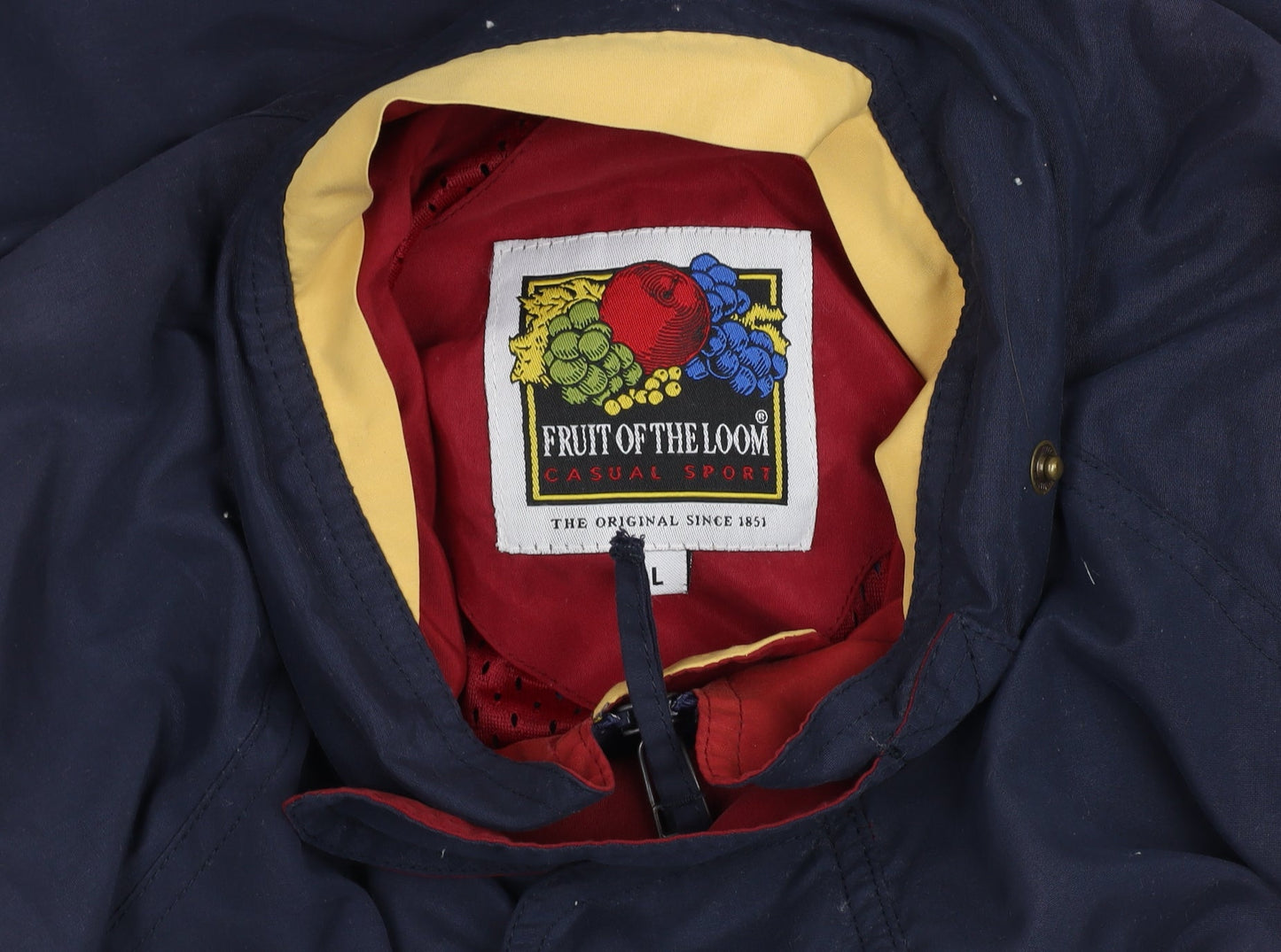 Fruit of the Loom Men's Blue L Windbreaker Jacket Casual Sport