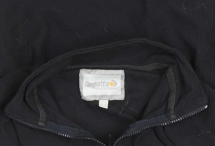Regatta Womens Black Fleece Half Zip Outdoor Jacket Size M