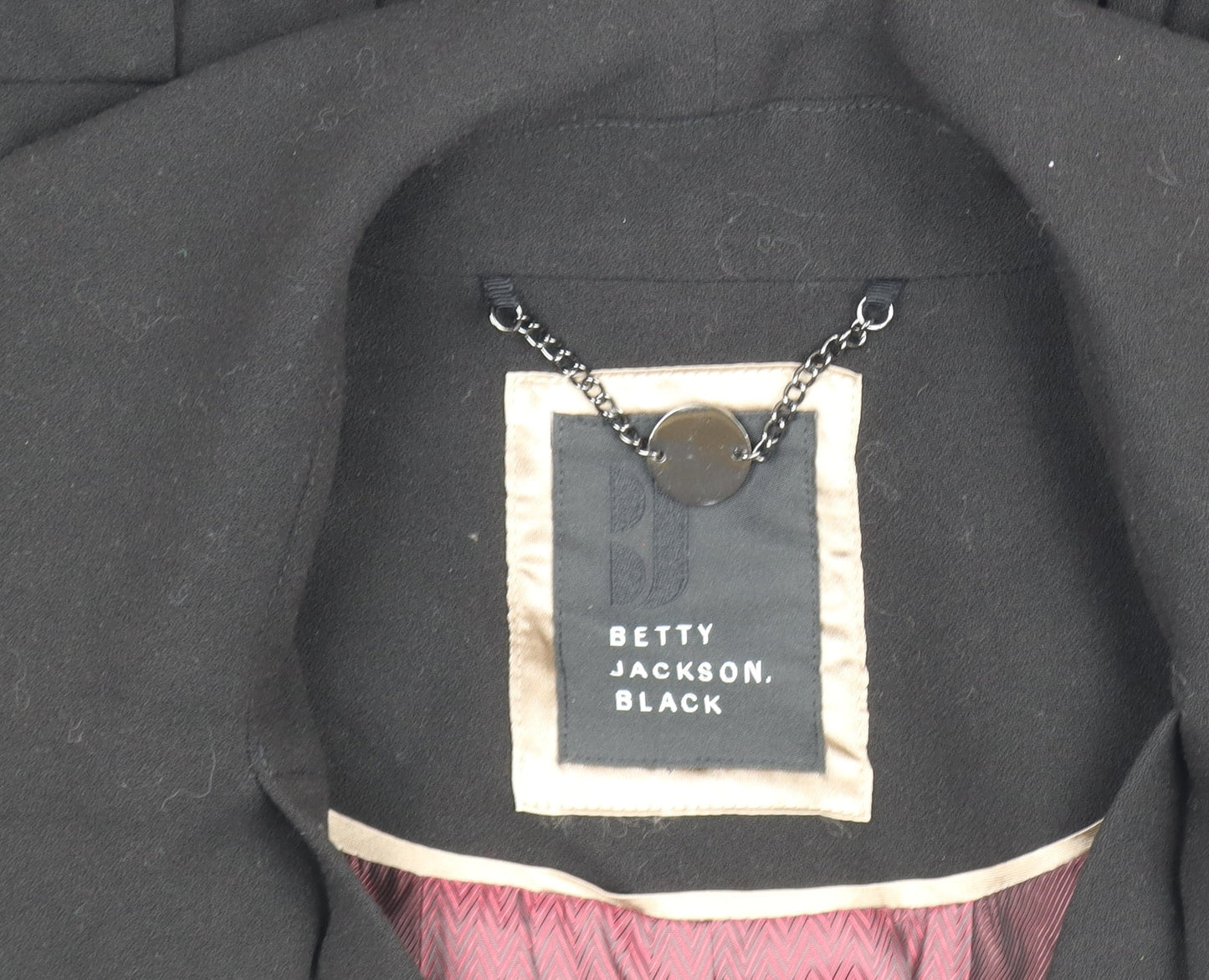 Betty Jackson Black Women's Size 12 Shawl Lapel Blazer Jacket