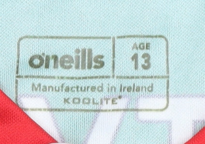 O'Neills Boys Green Football Jersey T-Shirt Age 13 Regular Fit Polyester