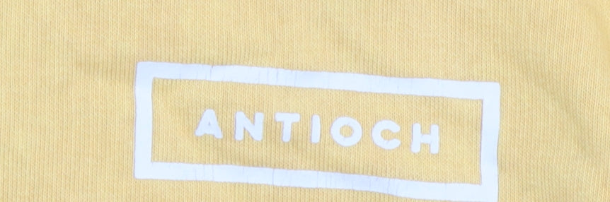 Antioch Women's Yellow Pullover Hoodie Medium Cotton Casual