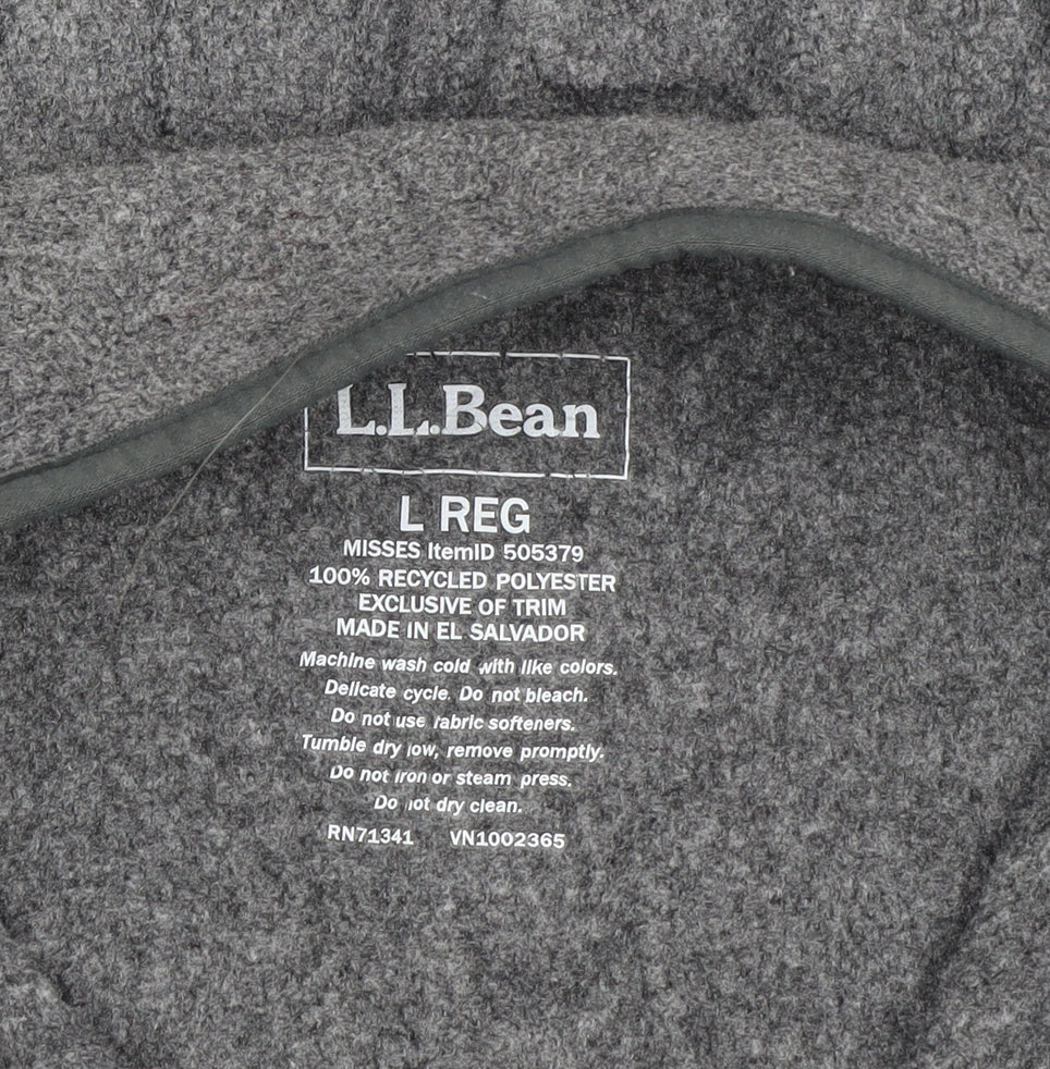 L.L. Bean Men’s Grey Fleece Full Zip Jacket Size L Regular Outdoor