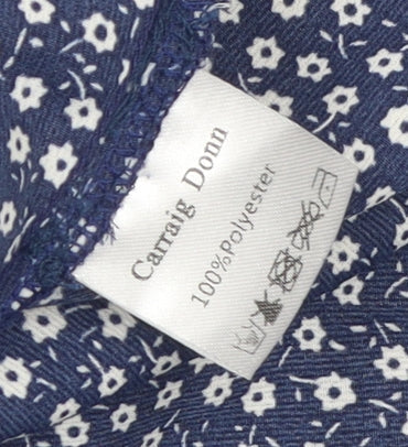 Rowen Avenue Women's Blue Floral Shirt Dress L Short Sleeve
