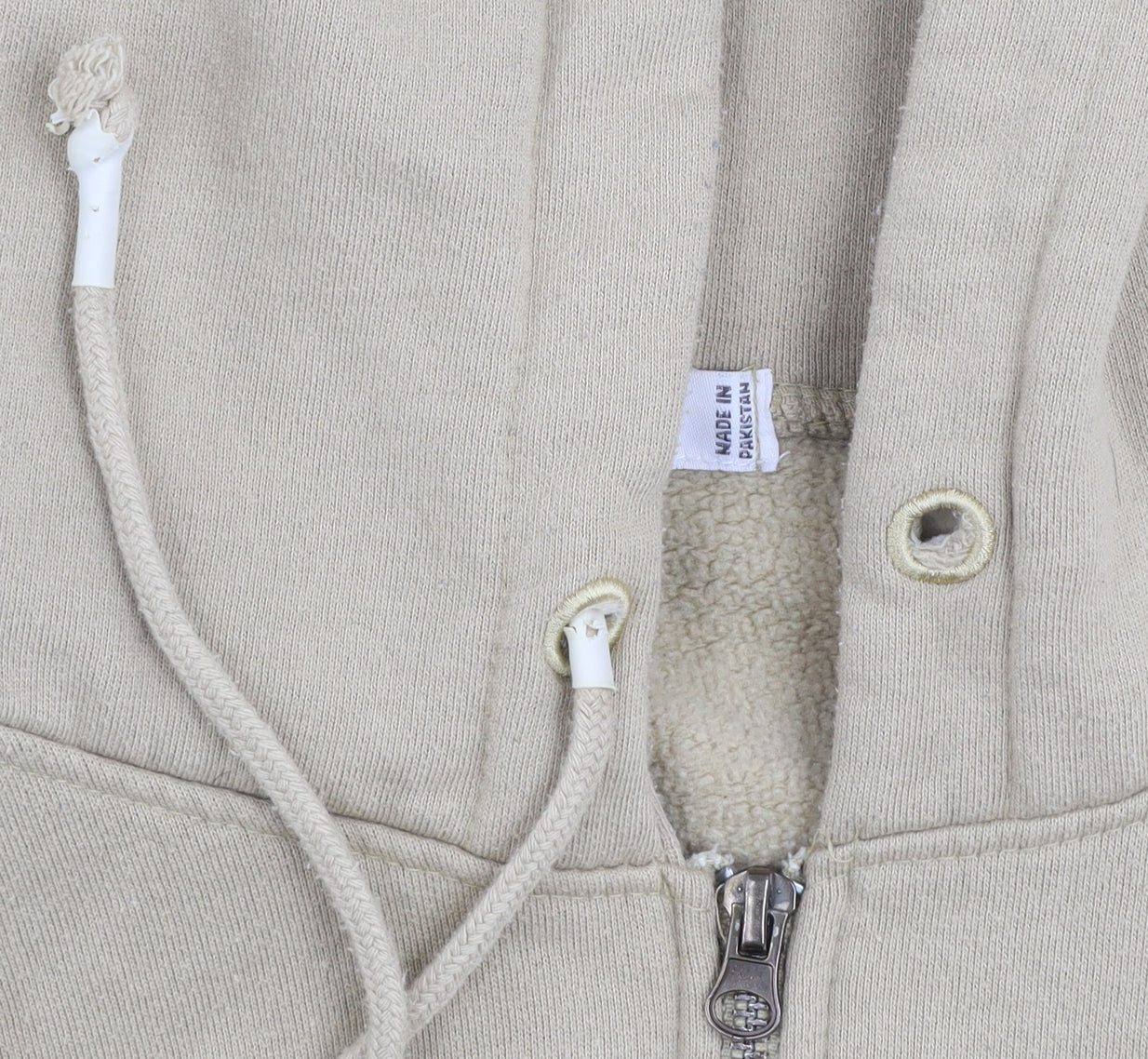 RE_STYLD Women’s Beige Hooded Zip Track Jacket Size 10 Cotton Blend